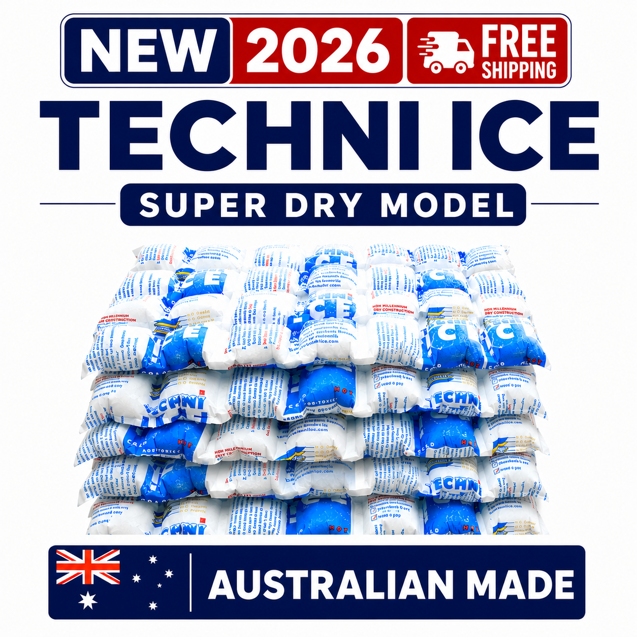 6 Techni Ice Heavy Duty Reusable Dry Ice packs *NEW HIGH PERFORMANCE MODEL
