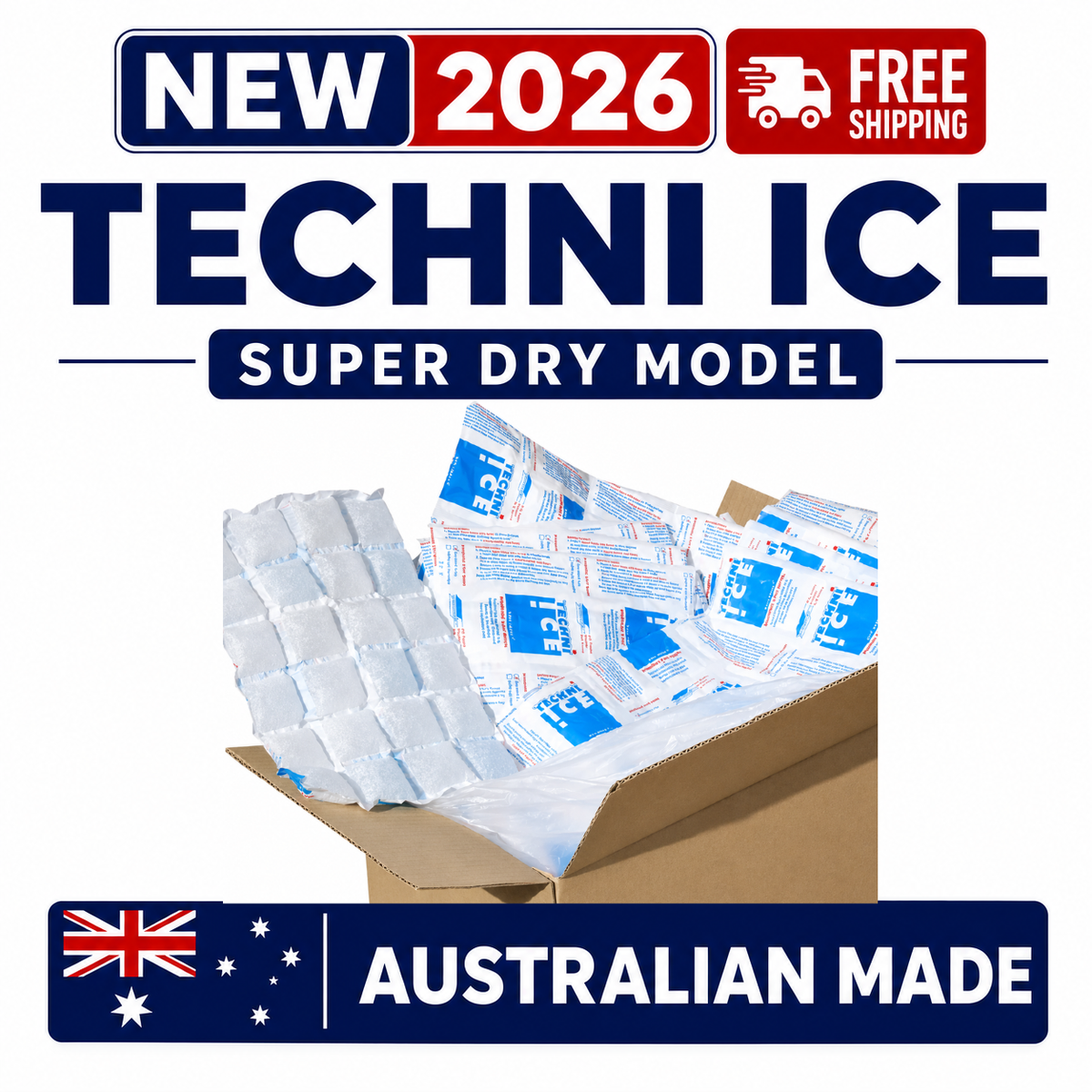 428 (1 Carton) Techni Ice STD 2 PLY Disposable/ Minimum Reuse Dry Ice packs