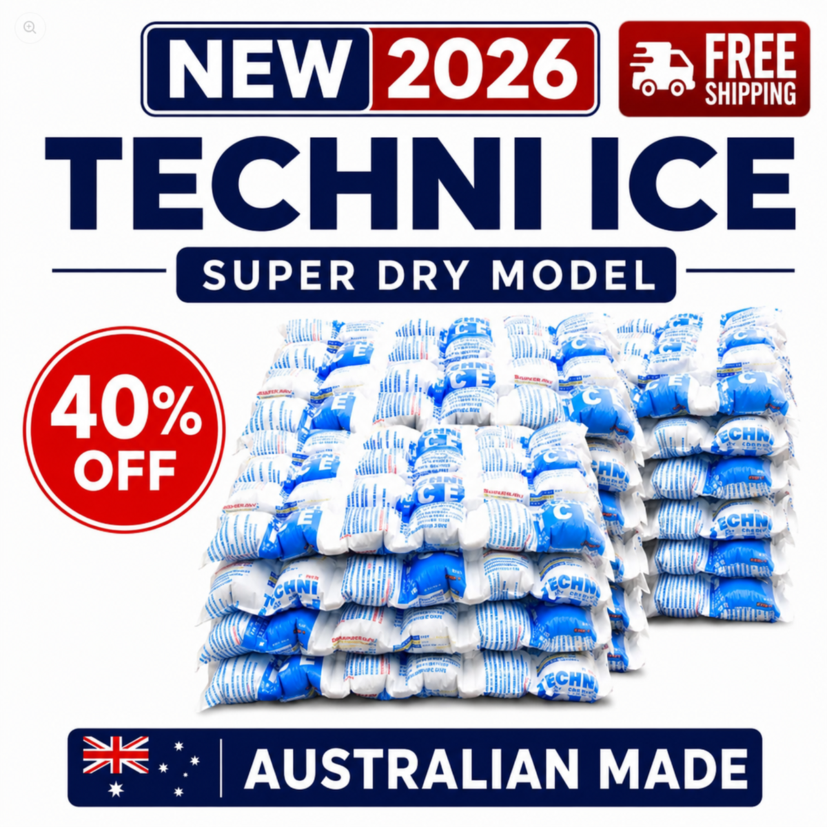 100 Techni Ice Heavy Duty Reusable Dry Ice packs *40% OFF SALE ON NOW